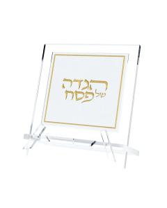 Acrylic & Leatherite Hagaddah Stand - Gold