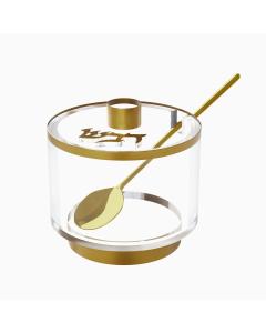 Honey Dish With Base - Gold