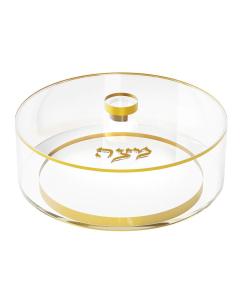 Round Matzah Box - Gold