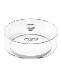 Round Matzah Box - Silver