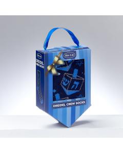 Chanukah Adult Crew Socks, Dreidels and Stars in Dreide...