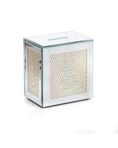 Crystal Tzedakah Box-Gold