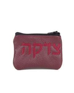 SMALL TZEDAKA LEATHER BAG MAROON