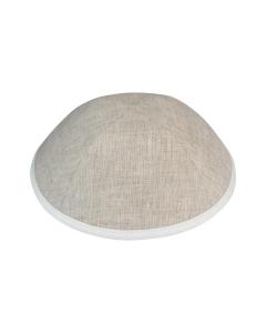 Tan Linen w/ Cream Rim - iKippah