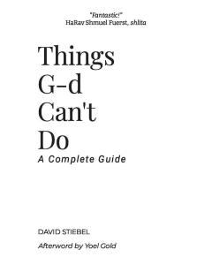 Things G-d Can't Do