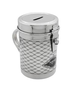 Silver Tzedakah Box with raditional Design
