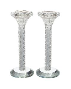 Pair of Crystal Candlesticks 18 cm with Stones