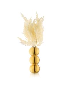 Faux Pampas Gold Vase