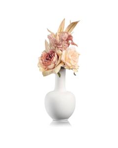 Rose Faux Floral White Vase