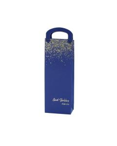 Shabbos Wine Bag - Blue with Gold Glitter