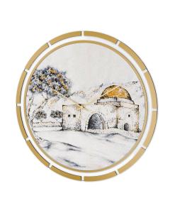 Leatherite Gold Tranquillity Kever Rochel Wall Clock