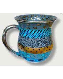 Hadarya Hand Painted Washcup - Blue Colors