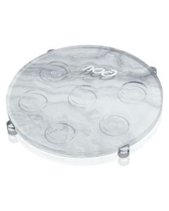Agate Seder Plate - Silver