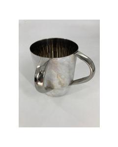 Stainless Enamel Washing Cup - Marble Gray Design