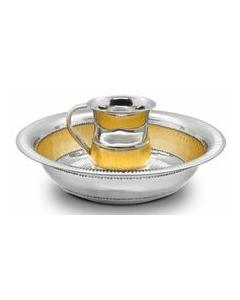 Stainless Steel Wash Cup and Bowl Set- Gold/Silver