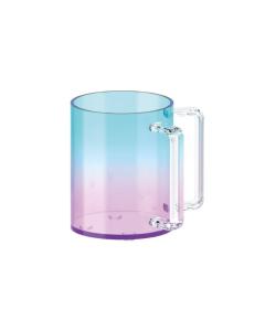 Blue and Purple Colored Acrylic Washing Cup w/ Clear Handles