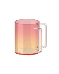 Red and Yellow Colored Acrylic Washing Cup w/ Clear Handles