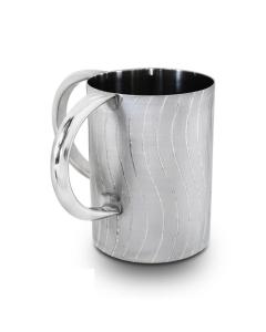 Stainless Steel Washcup - Silver Wave Design