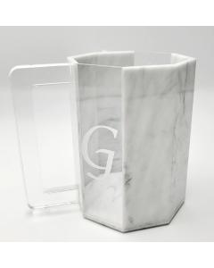 Lucite and Marble Design Hexagon Washing Cup