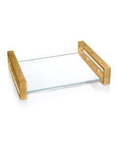 Lucite Challah Board with Wood Handles