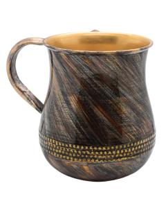 Powder Coated Washing Cup Brown Gold Texture