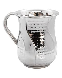 Stainless Steel Washing Cup with hammered Strips