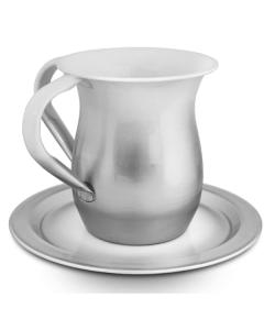 Silvery White Washing Cup and Plate Set
