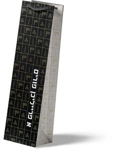 Elegant Yiddish Happy Purim Wine Bags - 12/Pk