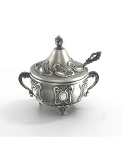 Honey Dish Pewter With Stones