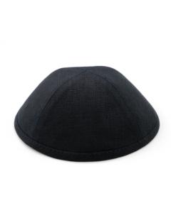 Black Linen Yarmulke Size 4