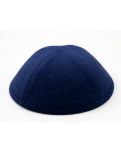Navy Linen Yarmulke Size 5