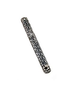 Silver-Plated Black Spiral/Filigree Mezuzah