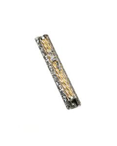 Silver-Plated Gold Spiral/Jerusalem Mezuzah