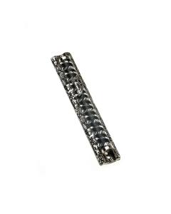 Silver-Plated Black Spiral Cutout Jerusalem Mezuzah