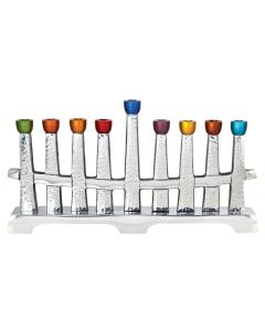 Colors on the Horizon Aluminum Menorah