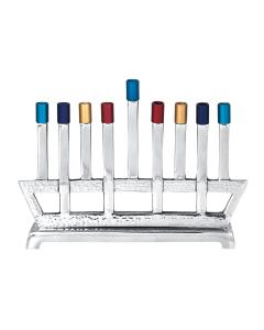 Ark Inspired Aluminum menorah with Bright Caps