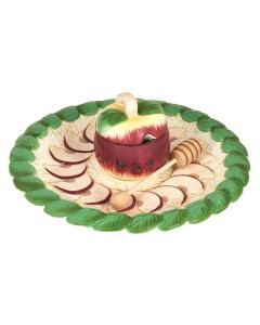 Apples Honey Plate with Covered Bowl and Dipper