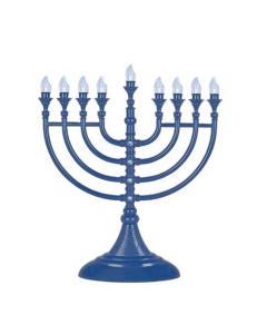Blue LED Battery or USB Powered Menorah