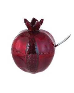 Red Pomegranate Honey Pot with Spoon