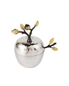 Emanuel Apple Shaped Honey Dish w/ Pomegranate Branch