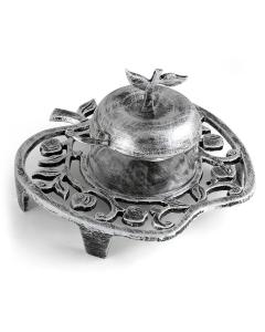 Antique Silver and Glass 4 Piece Honey Dish – Apples