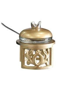 Satin Gold and Glass 4 Piece Honey Dish – Pomegranate Gold