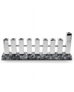Elegant Aluminum Fence Menorah with Marble Decal Base