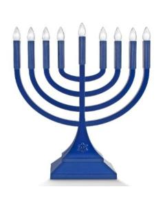 LED Medium Classic Chanukah Menorah - Blue