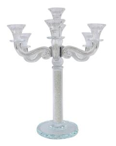 "Classic Style" 7 Branch Clear Filling Crystal Candelabra 16.5"H