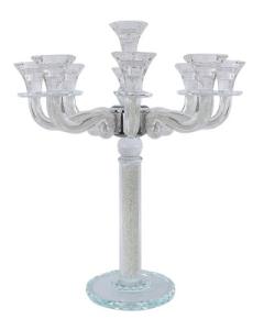 "Classic Style" 9 Branch Clear Filling Crystal Candelabra 18.5"H