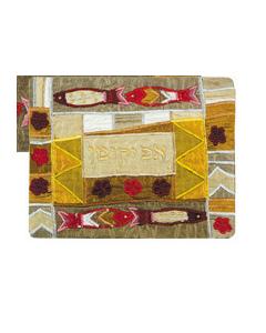 Raw Silk Afikoman Cover- Fish Gold