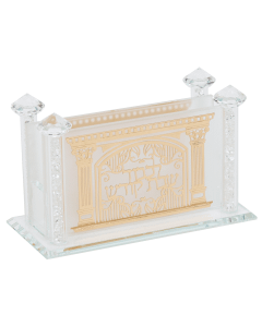 Matt Crystal Match Box With Gold Lekavod Shabbat