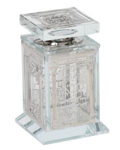 Crystal Besomim Holder With Silver Plate