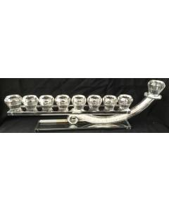 Crystal Menorah With Silver Stones #16145